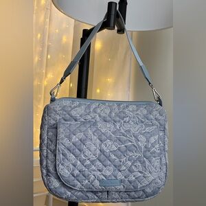 Vera Bradley Gray Quilted Floral Crossbody Shoulder Bag